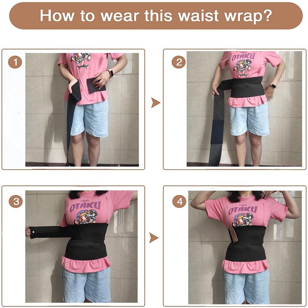 Waist Bandage Wrap Trimmer Belt Waist Trainer Body Shapewear Tummy Woman Flat Belly Slimming Gain Postpartum Sheath Belt Corset - PADMAAUK